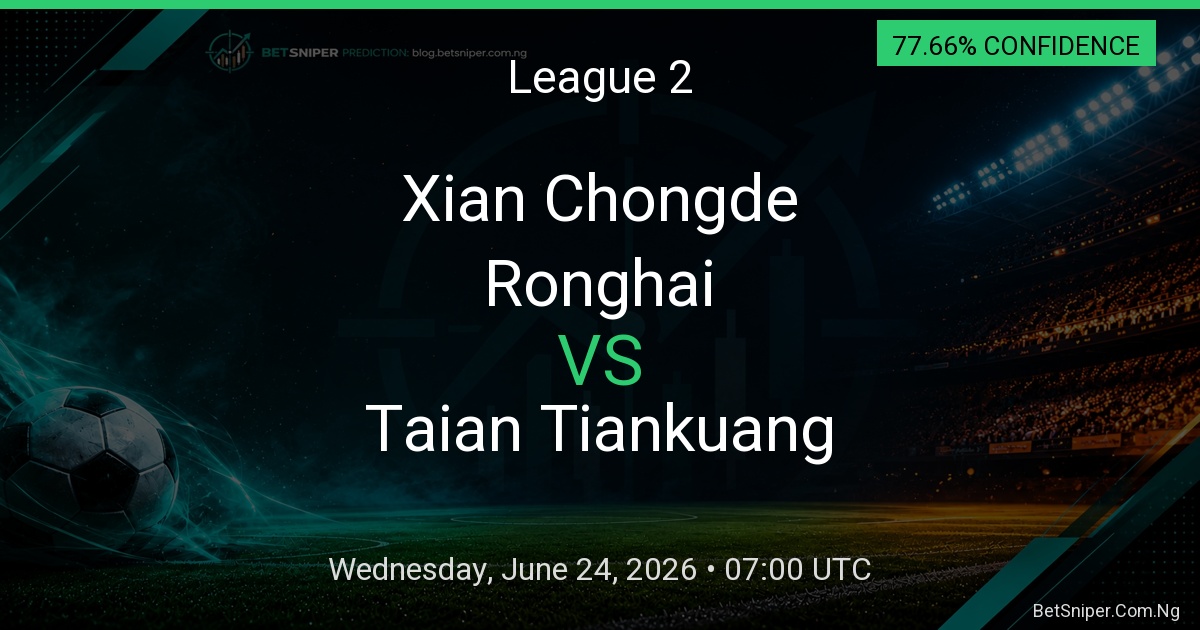 Xian Chongde Ronghai vs Taian Tiankuang - League 2 match preview