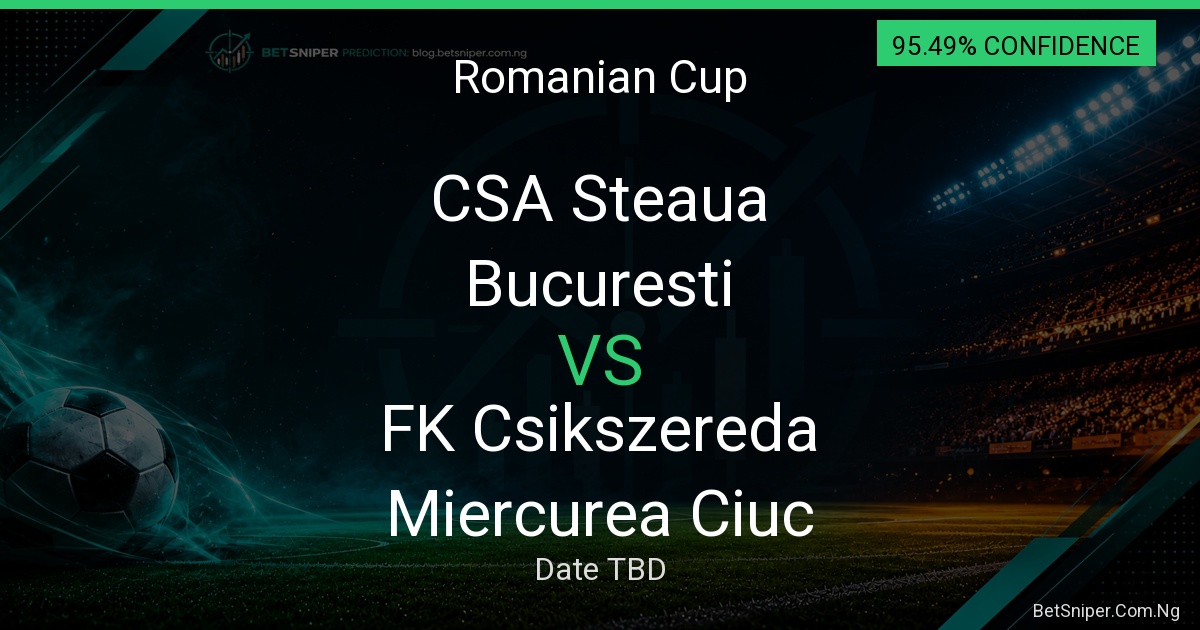 CSA Steaua Bucuresti vs FK Csikszereda Miercurea Ciuc - Romanian Cup match preview